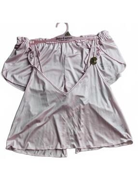 Juicy Couture Satin Cami Short Set Pink Rhinestone Butterfly Juicy Pajama M D/84
